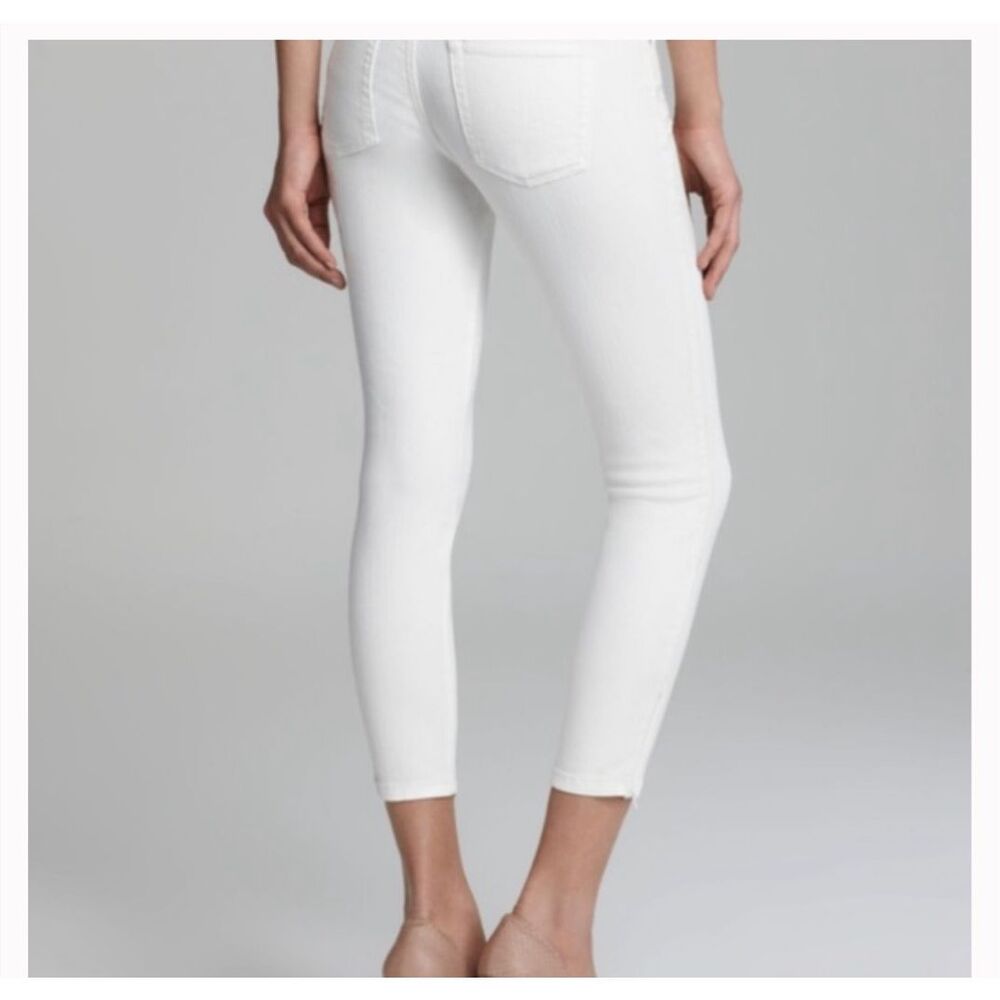 Guess Brittney White Skinny Cropped Ankle Zip Jeans Size 29 - Picture 3 of 14